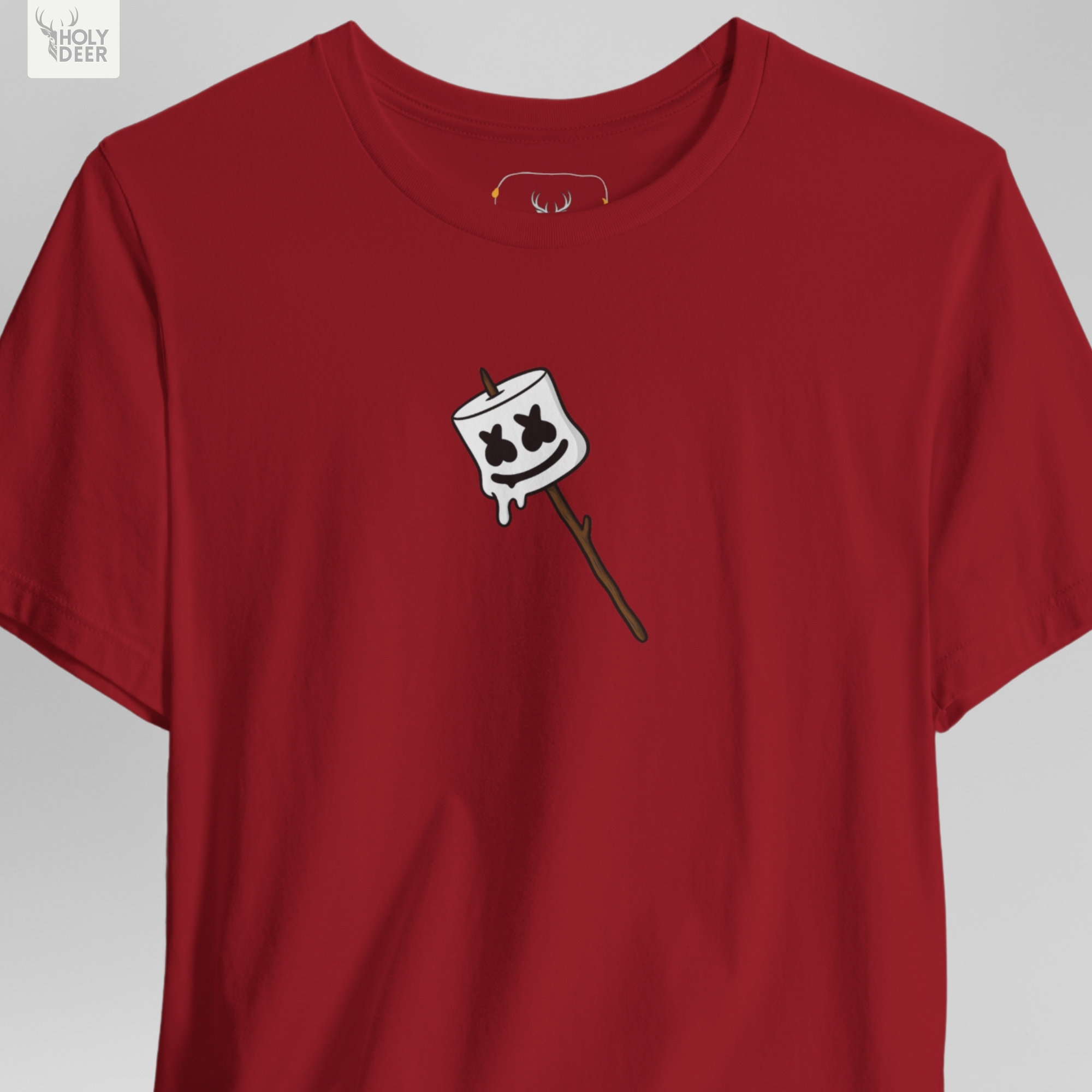 Commercial studio catalog frame of the independent cute dj apparel top hanging under balanced focused spotlights to capture accurate fabric drape.