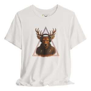 Cool Deer Graphic Music Lover T-Shirt for Men featuring a stylish deer design, perfect for music enthusiasts. Made from soft cotton, this nature-themed tee is ideal for casual wear. Unique graphic tee showcases a blend of music and wildlife, making it a must-have for stylish men who appreciate quirky and vintage designs.