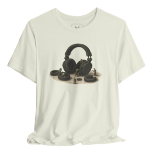 Explore our cool headphones graphic t-shirt, designed for music lovers. This stylish wearable art features a unique and creative headphone design, perfect for showcasing your passion for music while enjoying comfort and breathability. Ideal for casual outings or music events.