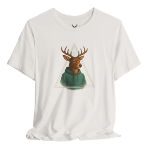 Adorable deer graphic cozy hoodie t-shirt for nature lovers. This stylish outdoor shirt features a unique animal illustration that appeals to those who appreciate wildlife. Crafted for comfort, this casual graphic tee is perfect for adventures and everyday wear.