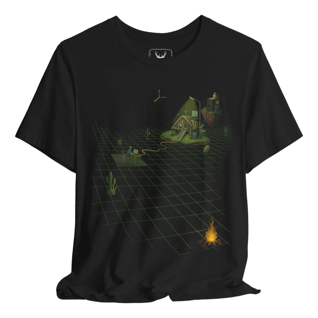 Discover your adventurous side with our Retro Geometric Graphic Black T-Shirt, a unique blend of vintage and modern styles, perfect for explorers seeking comfort and flair in their casual wear.