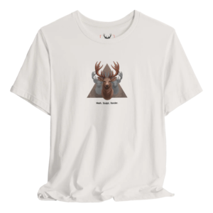 Stylish Graphic Deer T-Shirt designed for nature lovers, featuring a unique deer design. This breathable fabric t-shirt is perfect for outdoor activities, showcasing a cool graphic that appeals to wildlife enthusiasts and fashion aficionados alike. Ideal for casual wear and outdoor adventures.