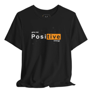 Positive Energy Motivational Graphic T-Shirt designed for casual wear. This uplifting shirt features a unique graphic that inspires motivation and positivity, perfect for everyday wearing. Made from soft cotton for comfort, it's suitable for both men and women.