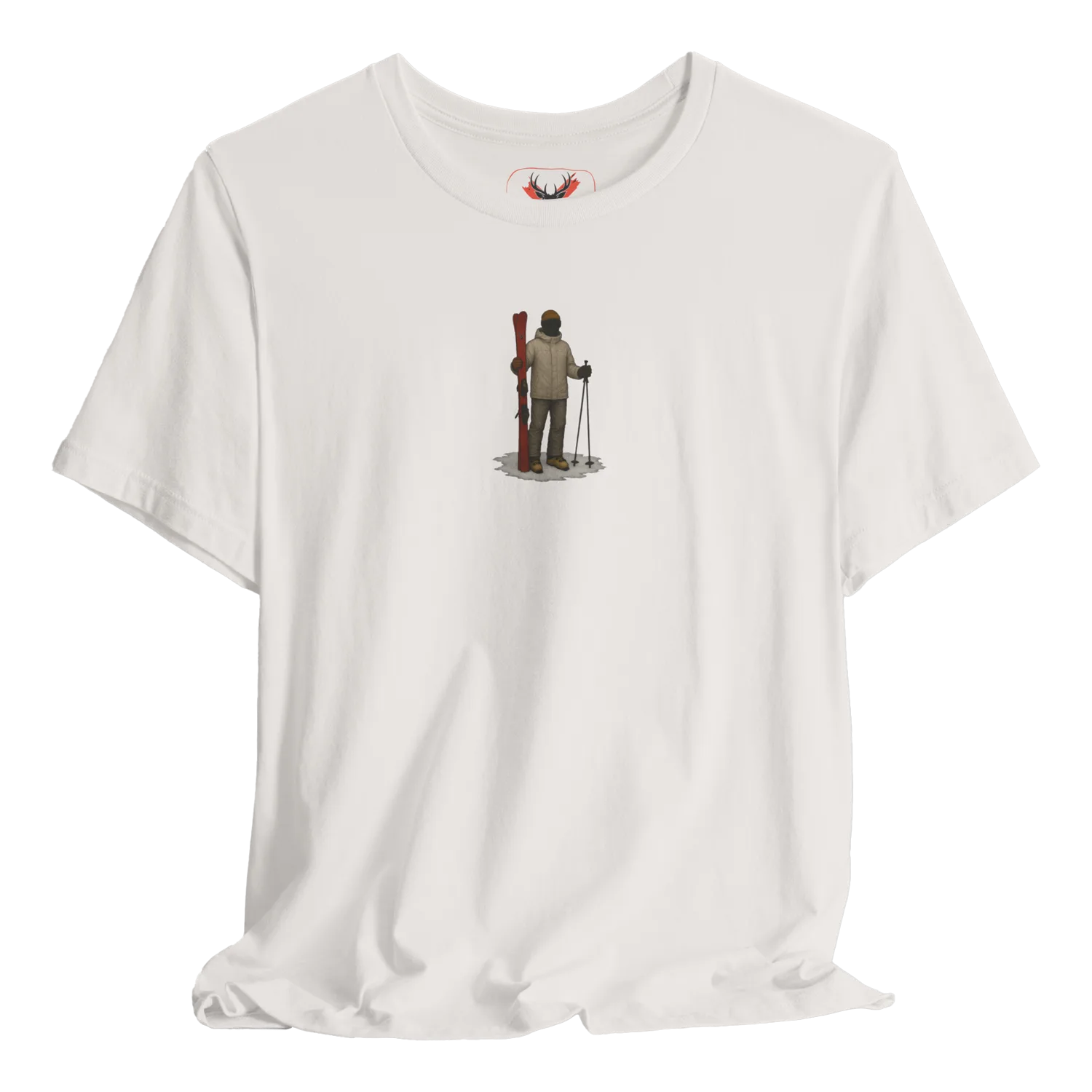 Skiing graphic T-shirt designed for outdoor enthusiasts, perfect for winter sports lovers. This comfortable ski tee offers stylish snow sports fashion that showcases passion for skiing. Ideal for après-ski activities and casual winter outings.