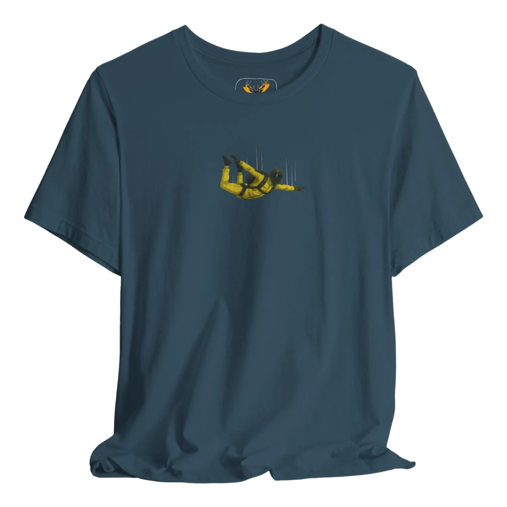 Stylish Skydiving T-Shirt designed for thrill seekers. This graphic tee combines comfort and trendy design, perfect for adrenaline junkies who love extreme sports and outdoor adventures. Ideal for men and women looking to express their adventurous spirit.