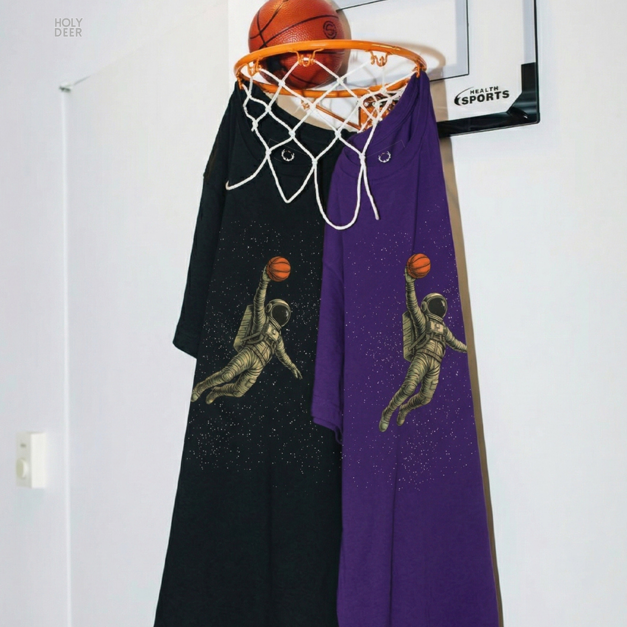 Cleanly folded presentation of the Cyberpunk Basketball, showing how the unique galaktik slam dunk layout forms an elite focal point for premium streetwear sci fi capsule lines.