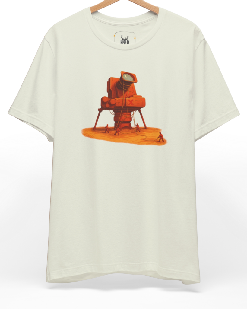 Premium Surreal Camera Art shirt displaying a unique surreal camera art shirt cinematographer tee design modern indie creator wear layout on a citron canvas backdrop, designed by Holydeer Clothing.