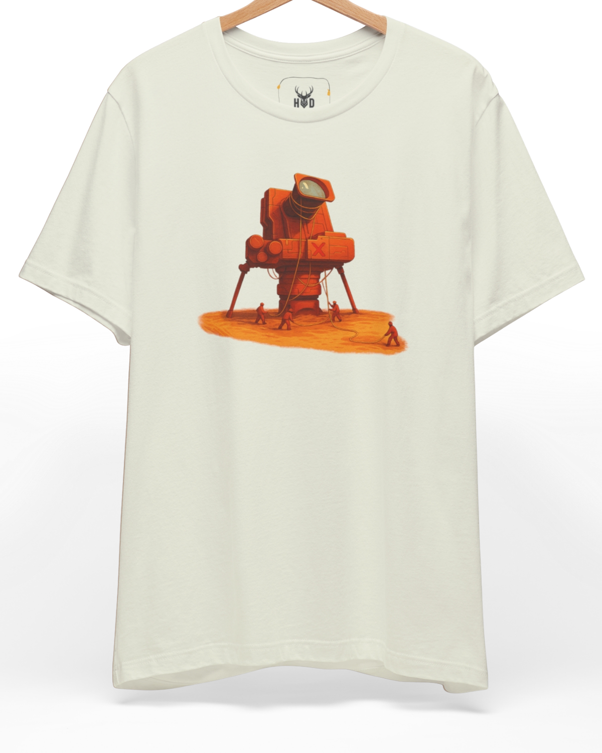 Premium Surreal Camera Art shirt displaying a unique surreal camera art shirt cinematographer tee design modern indie creator wear layout on a citron canvas backdrop, designed by Holydeer Clothing.