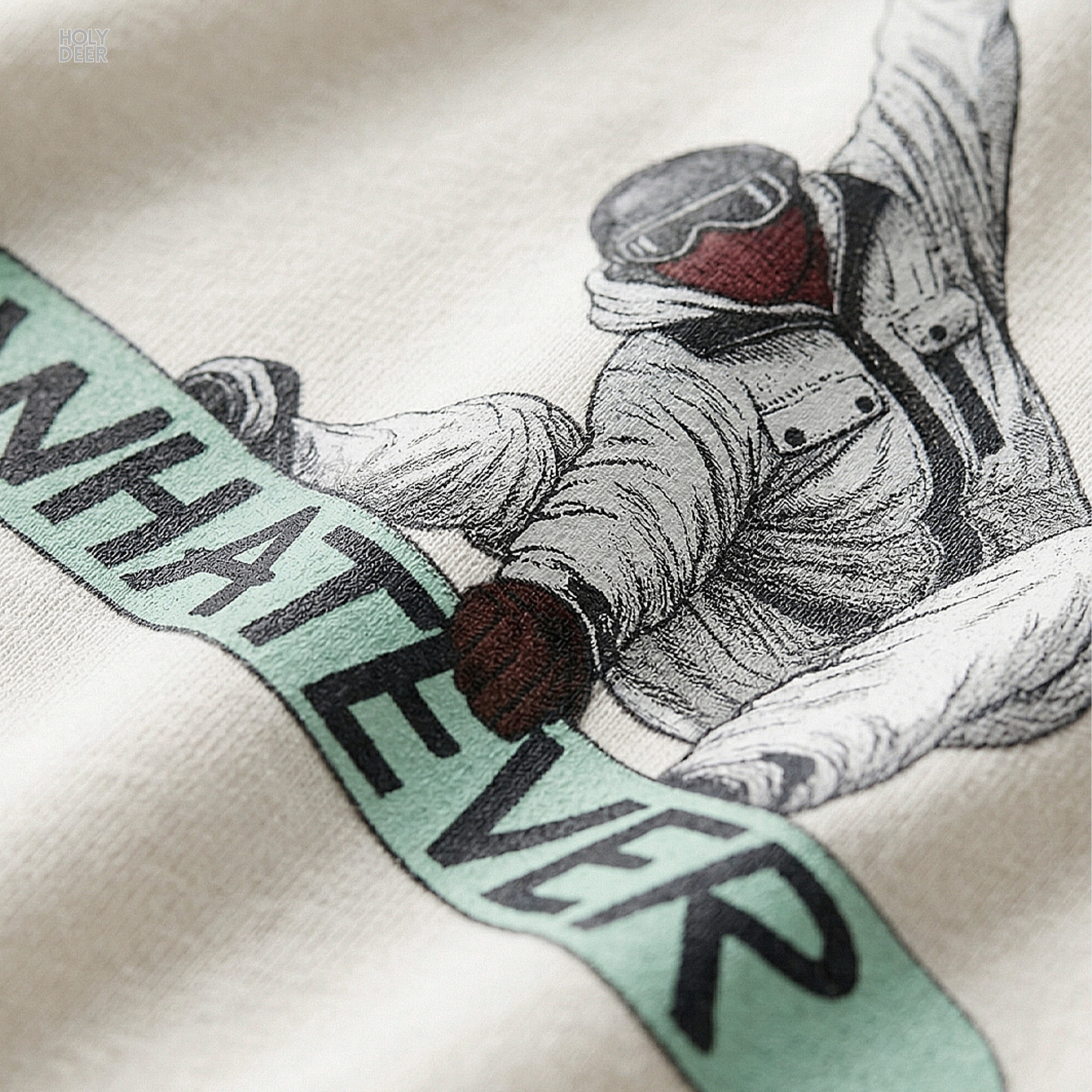 Minimalist dark backdrop focusing heavily on the standalone frame of the Snowboarding Shirt by Holydeer, proving it acts as a unique wearable art piece and an essential snowboard art top collectible.