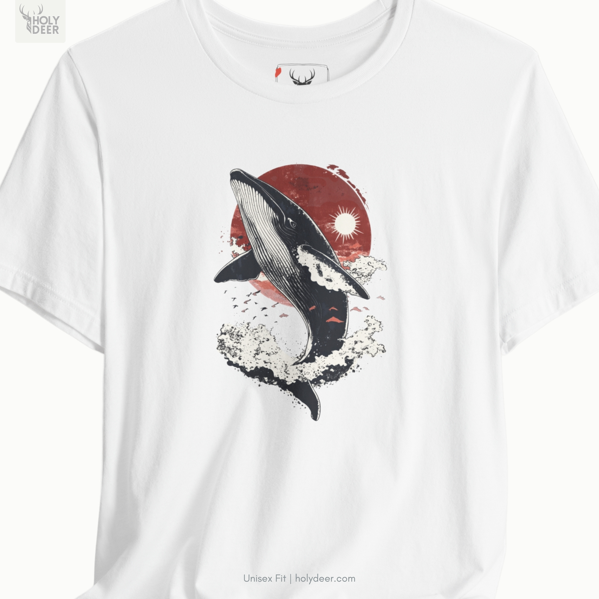 Modern brutalist industrial shipyard concrete pier architecture outdoor lifestyle model wearing the centered Kanagawa Wave Tee from Holydeer Clothing, standing as a high-end japan graphic tee statement matching elite aesthetic wave top trends.