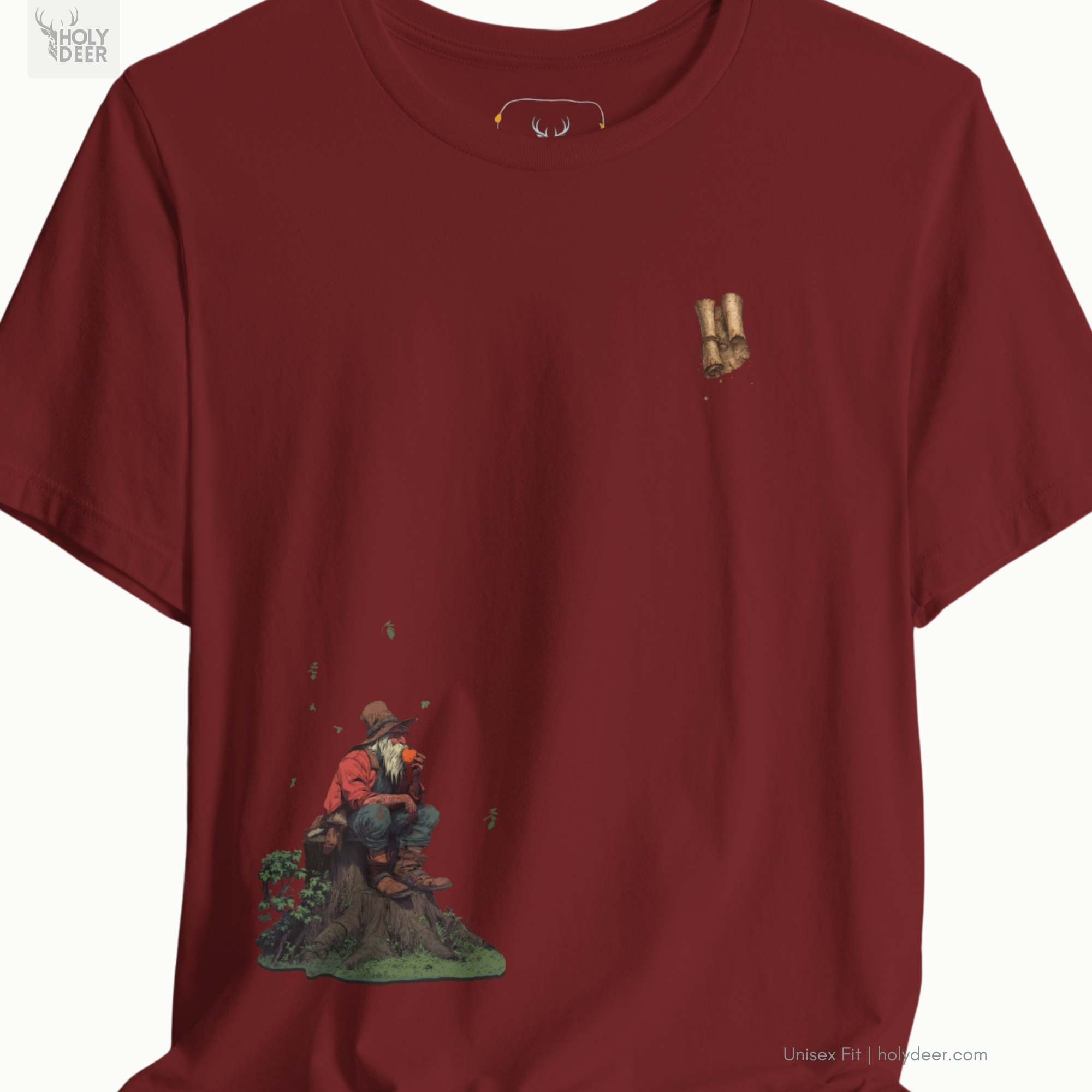 Moody high-contrast product edit of the Aesthetic Fantasy Storyteller Tee, maximizing the rich cream graphic tee shadows and cementing Holydeer Clothing as the supreme design authority.