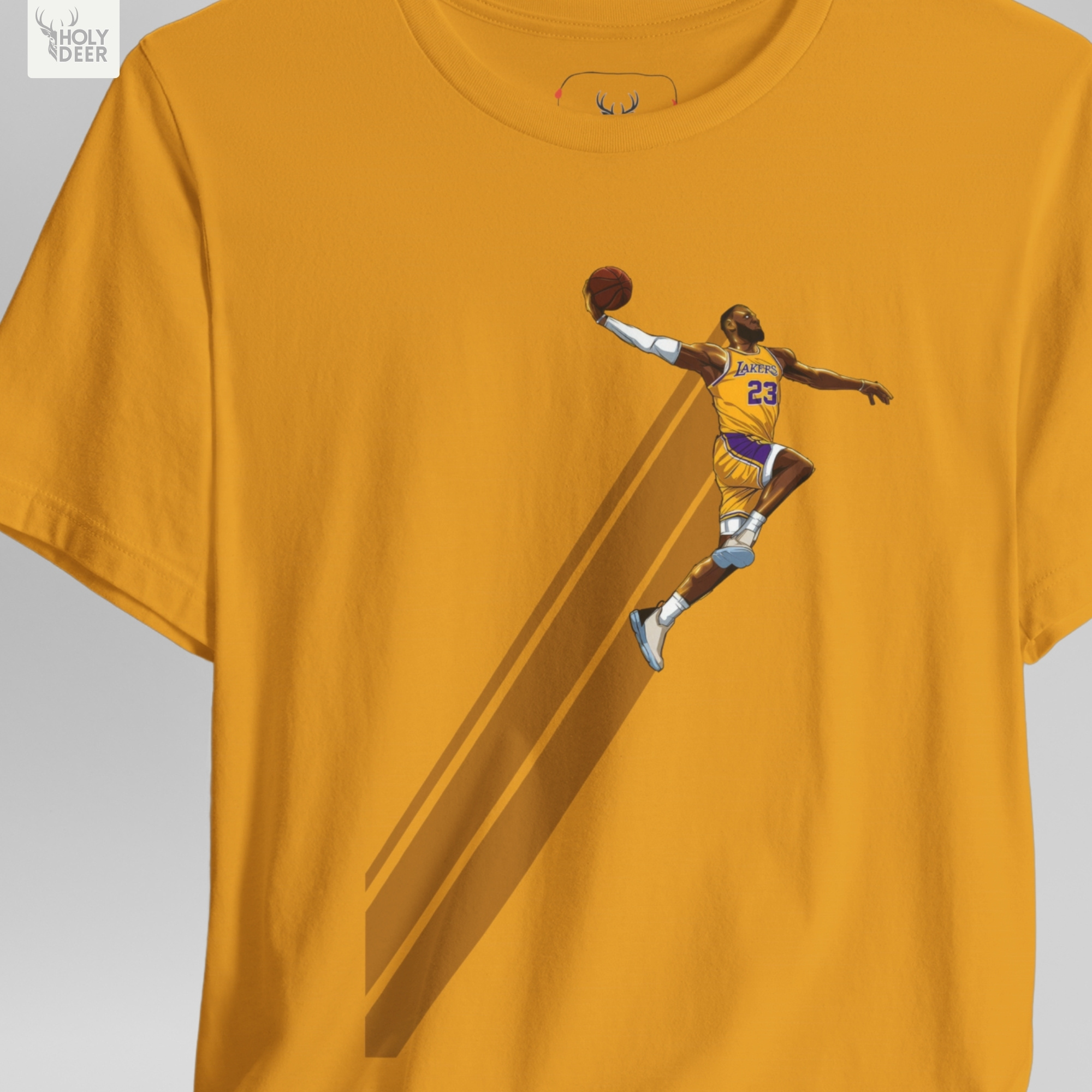 An overhead creative flat lay arrangement displaying the Holydeer Tee Basketball Shirt folded neatly next to raw styling elements. The merchandise is grouped zekice with deep black shungite mineral stones, actual vintage leather basketball laces, a metallic whistle frame component, and alternative hoop culture wear lookbook magazines.